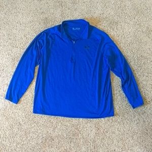 Under Armour heat gear long sleeve half zip blue pullover